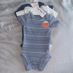 Carter's Navy and White Striped Bodysuit